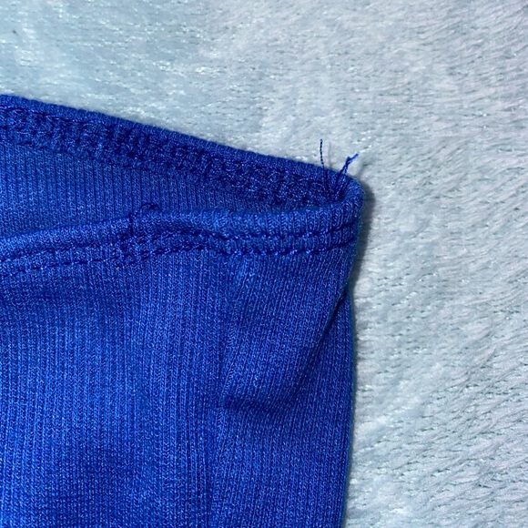 Blue Ribbed Tube Top - Picture 4 of 6